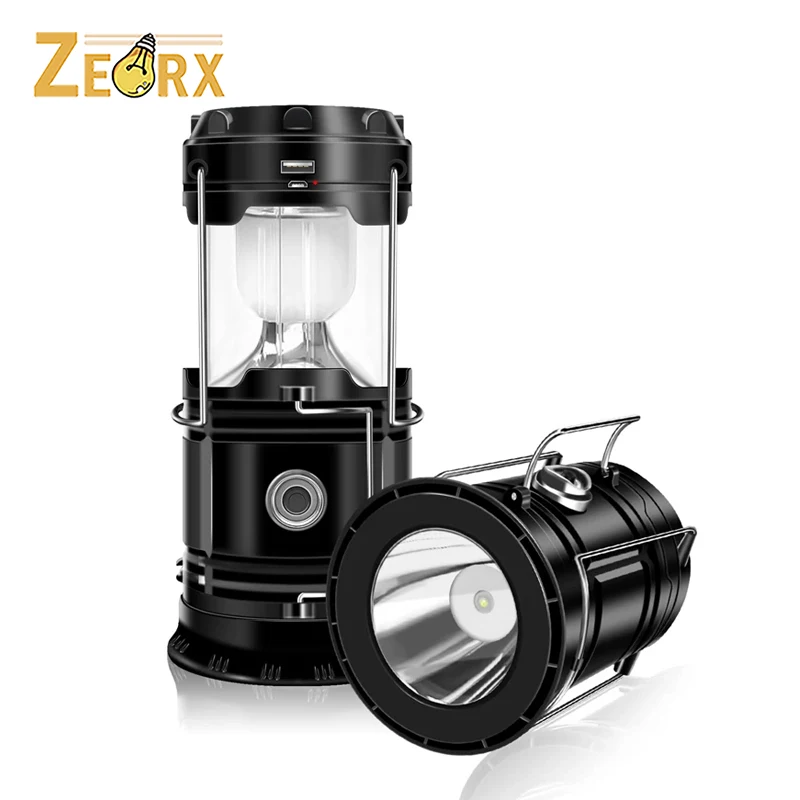 

Solar Camping Lantern, Collapsible LED Portable Camping Light with Solar Charging, Flashlight Handheld Lamp for Emergency Hiking