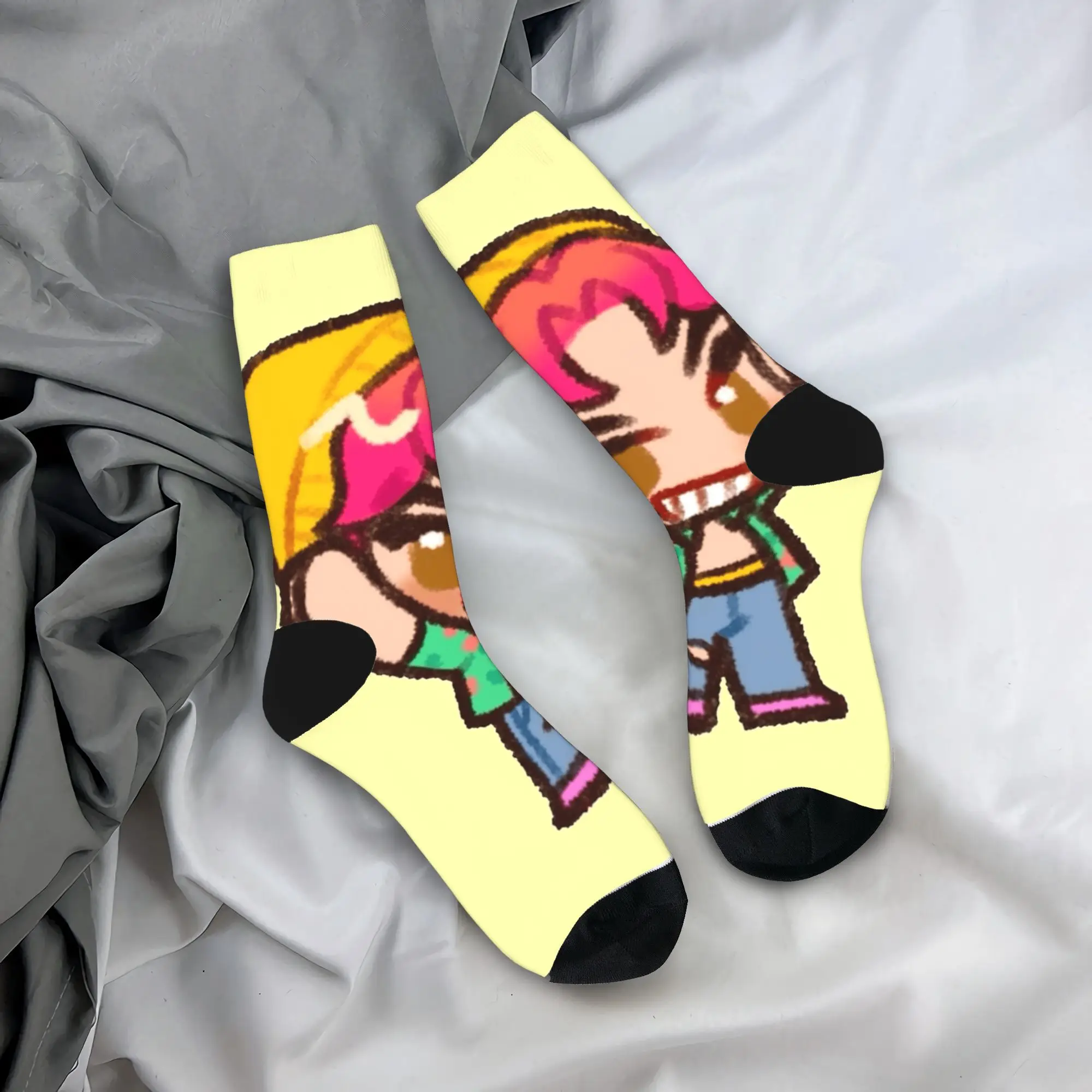 

Детские чулки Saja KPop Demon Hunters Chibi Art, дизайнерские модные носки, зимние нескользящие носки, мужские дышащие носки для спорта на открытом воздухе