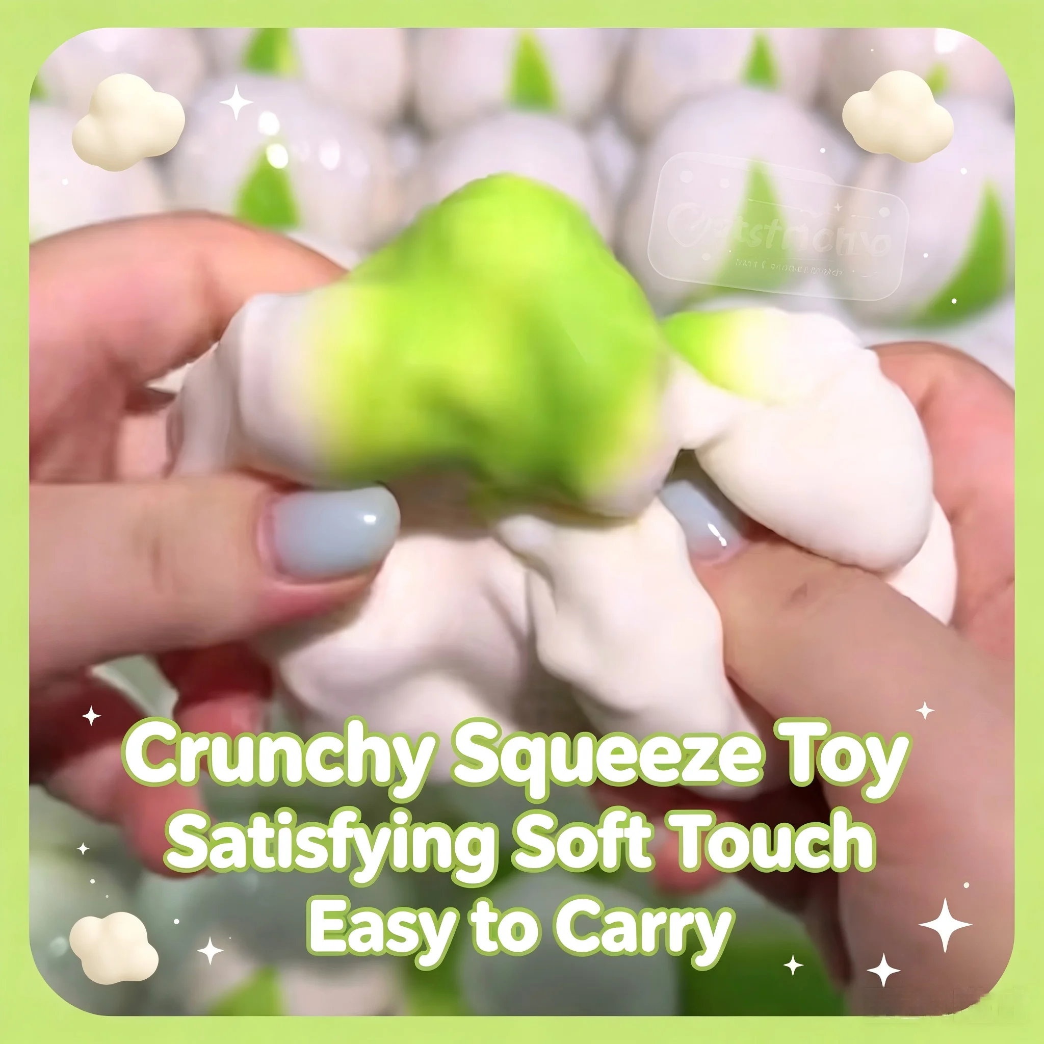 Pistachio Squishy Stress Ball Fidget Toy Crunchy Squeeze Toy Round Blocks Filled ASMR Anti Stress Release Hand Relax Gift Toy