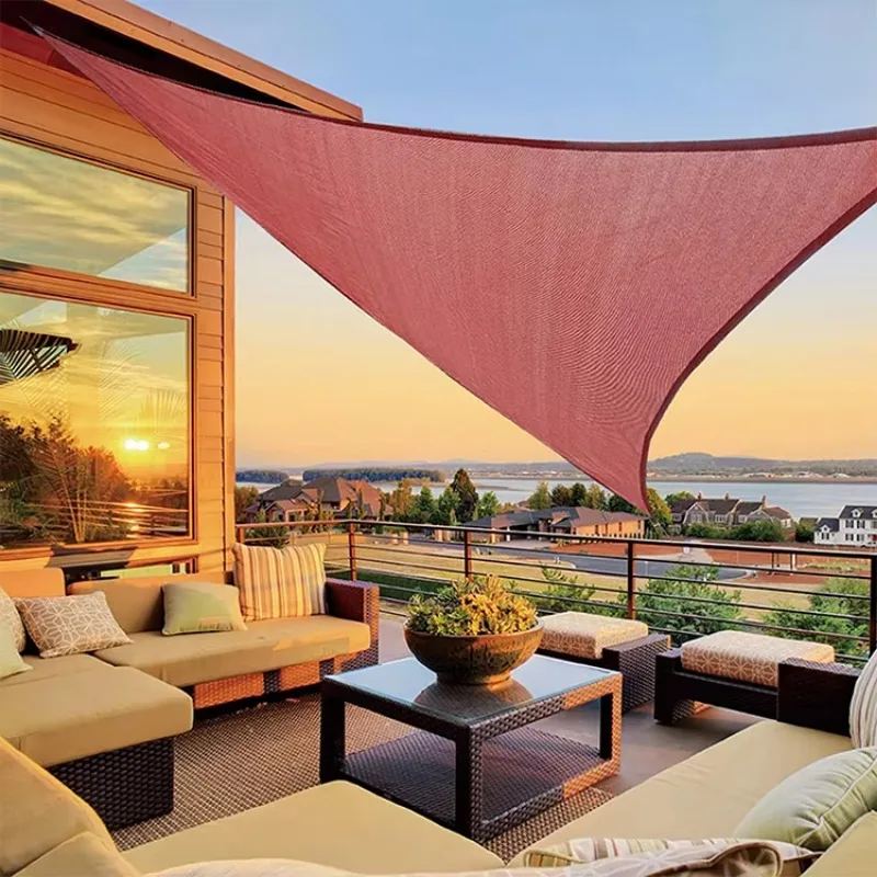 5x5m Red Outdoor HDPE Shade Net for Garden & Patio UV Finished Rectangle Sunshade Cloth Woven Plastic Sail for Camping