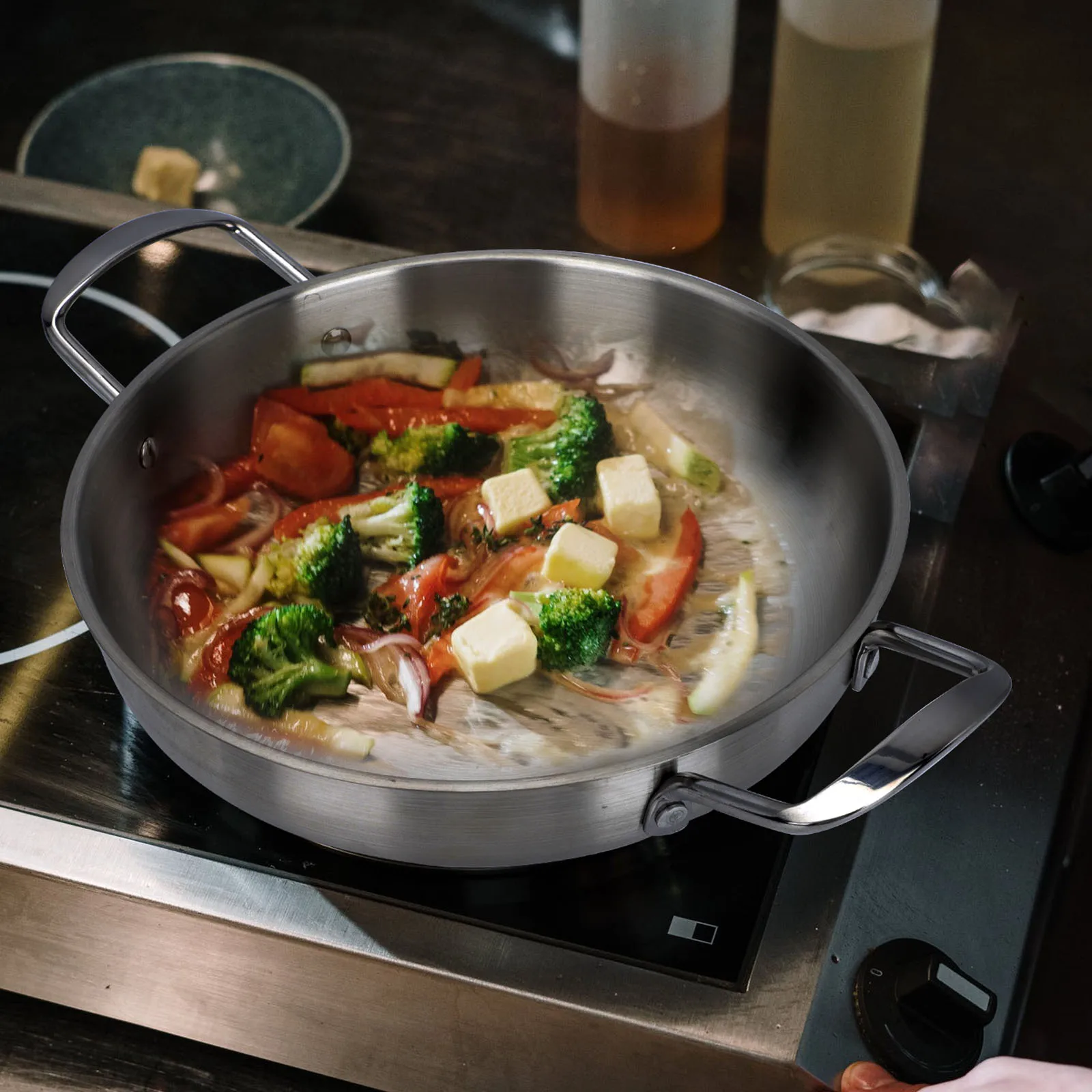 

Stainless Steel Soup Pot 26CM Anti corrosion Oxidation Resistance Suitable Induction Gas Cookers Multi functional Frying
