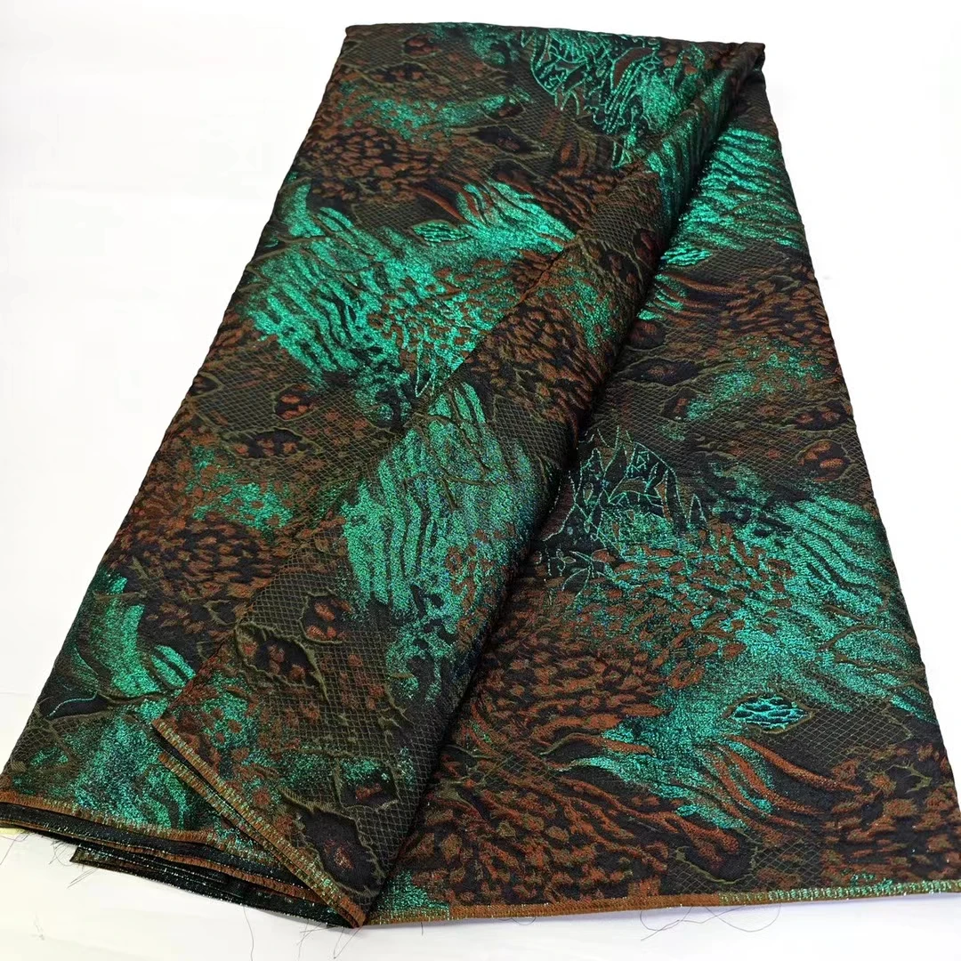 

2024 High Quality New African Organza Jacquard Lace Fabric French Brocade Lace Fabric For Nigerian Wedding Party Dress KHD24127