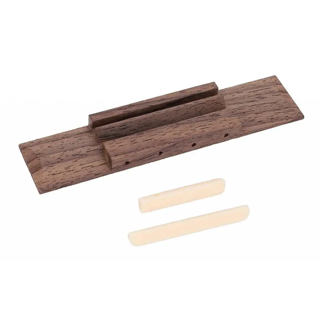Professional Ukulele Rosewood Bridge Saddle Nut Replacement Kit for Wooden Guitar Instrument 21 Inches