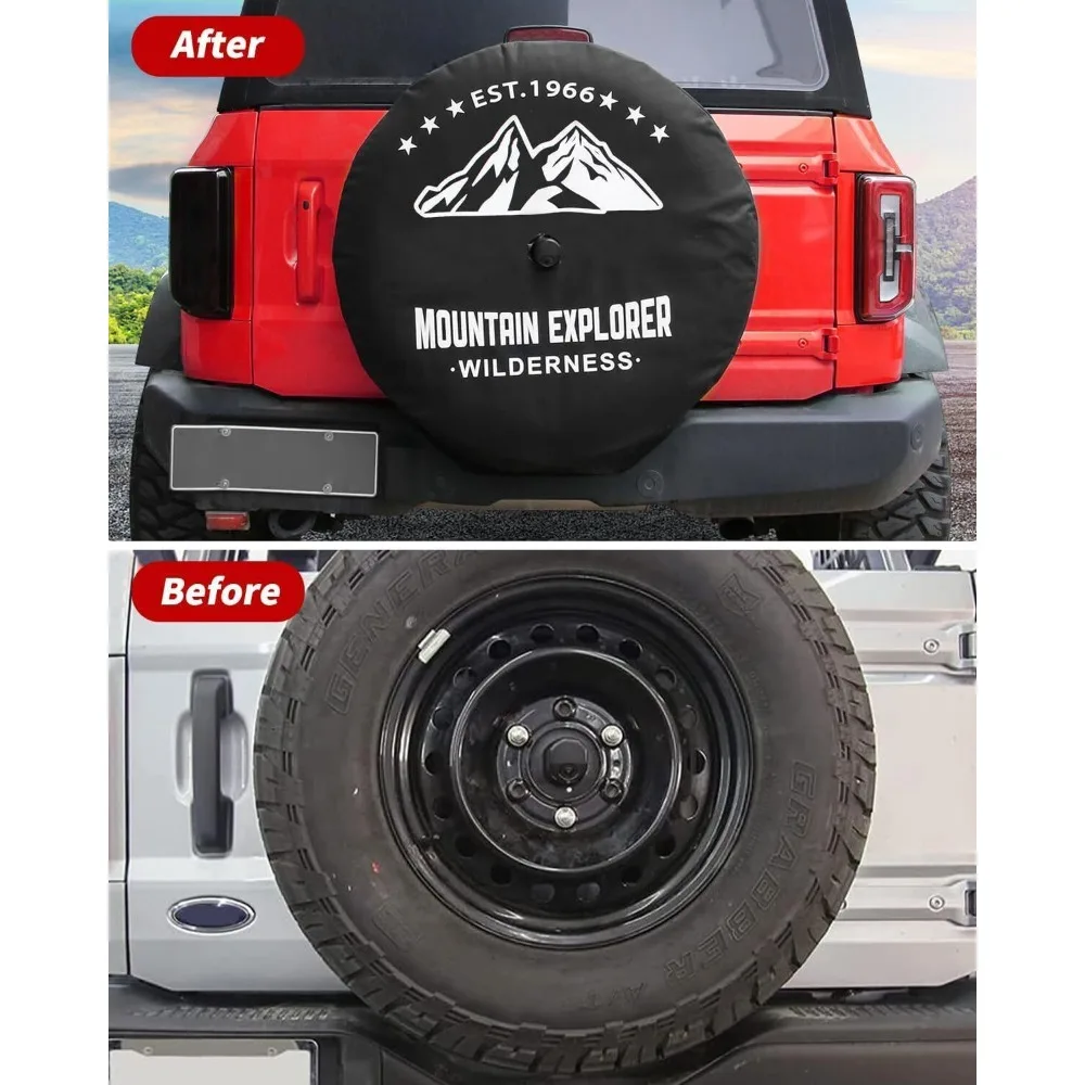 Tire Packages 32 Inch Thickened Spare Tire Covers with Backup Camera Hole for Bronco 2021+ US