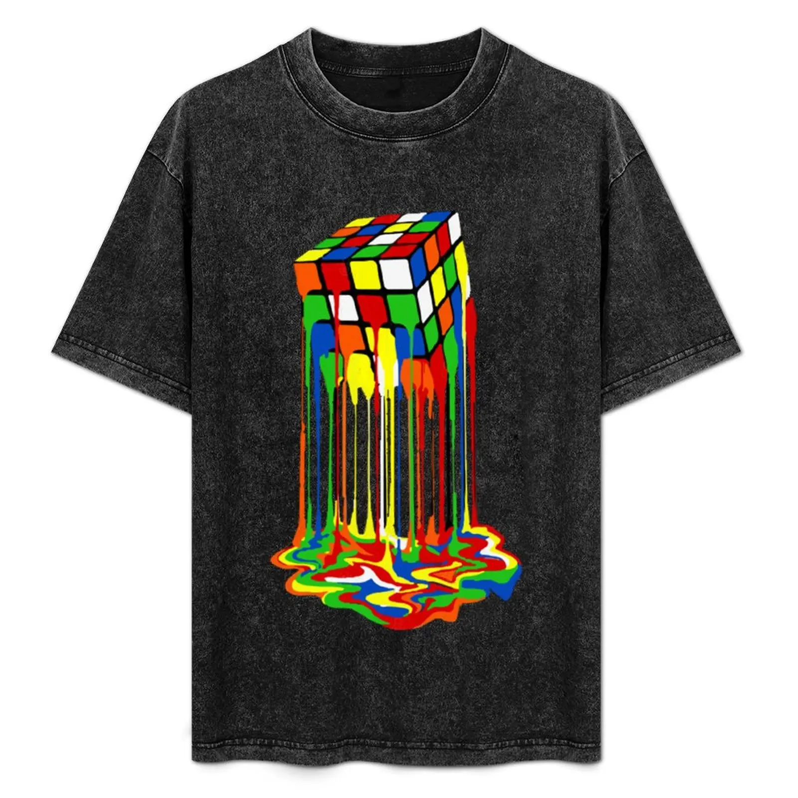 

Melting Rubiks Cube T-Shirt luxury designer street wear shirts graphic Aesthetic clothing Men's t-shirts