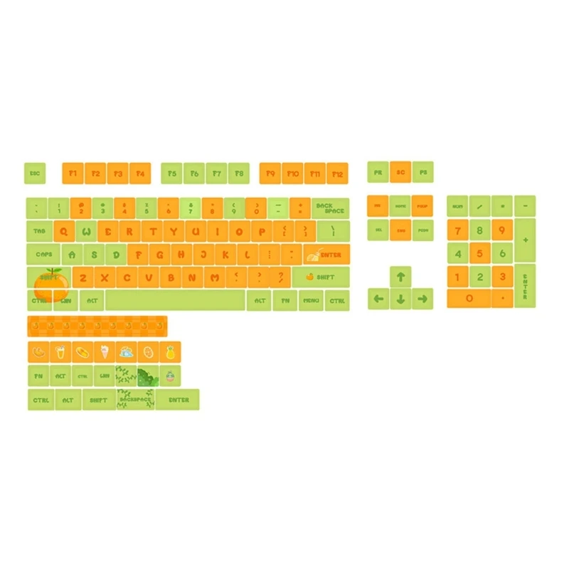 

124Keys Orange Theme Колпачки для клавиш XDA PBT для механических клавиатур