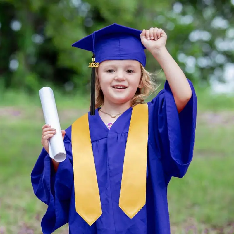 Vestido escolar para niños, uniforme escolar para niños, vestido de graduación para preescolar, conjunto de Chal y sombrero con borla, 2024