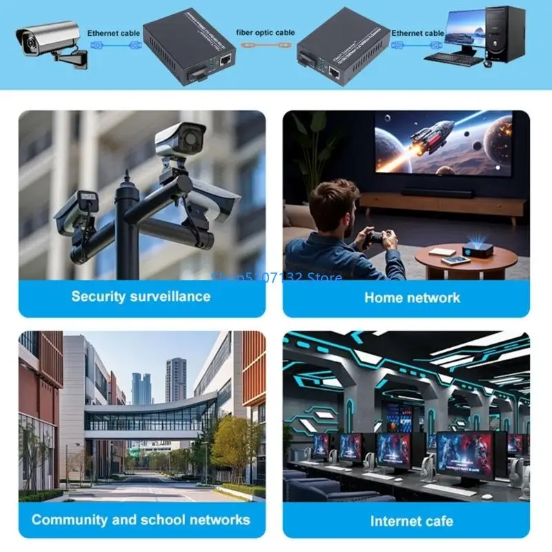 87HD Gigabit Ethernet Fiber Media Converters Single Mode Double Fiber 20Km Transmission With Port And Power Adapter