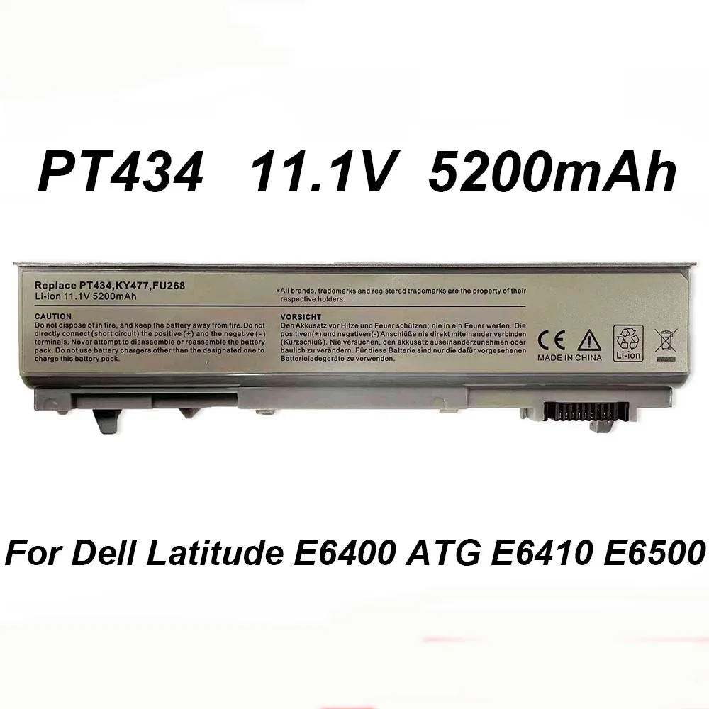 PT434 KY477 11.1V 5200mAh Laptop Battery For Dell Latitude E6400 E6410 E6500 E6510 Precision M2400 M4400 M4500 Series