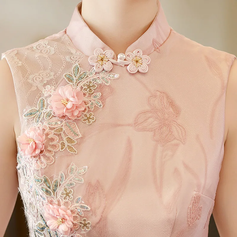 2026 Spring/Summer Jacquard Lace Long Cheongsam Slimming Chinese Style Daily Slimming Improved Dress Qipao