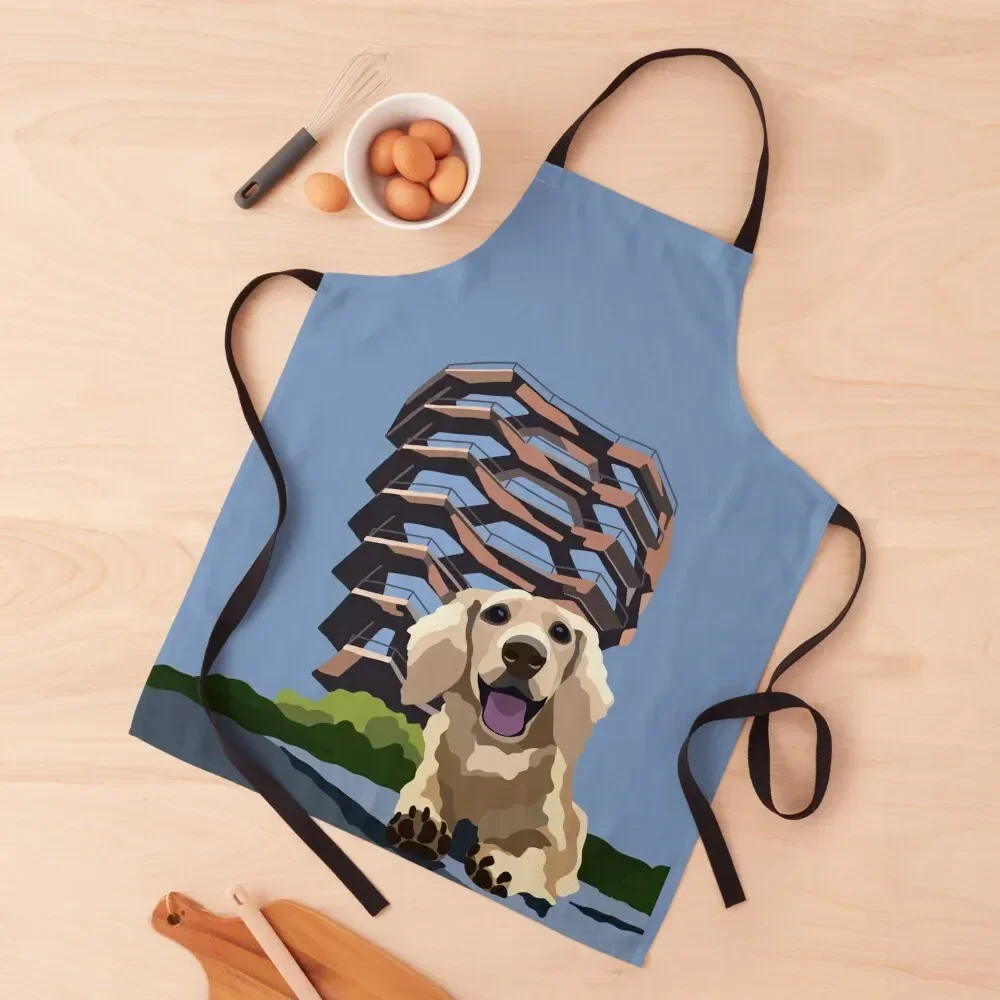 Long Haired Dachshund Dog Landscape Portrait Digital Illustration Apron For Woman Chef Uniform For Men Apron