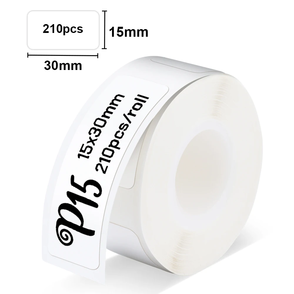 P15 Label Printer Tape Sticker 15mm*30mm for P15 P12 Marklife P15 l12 PRT M11 Thermal Label Maker Self-adhesive P15 Label Paper