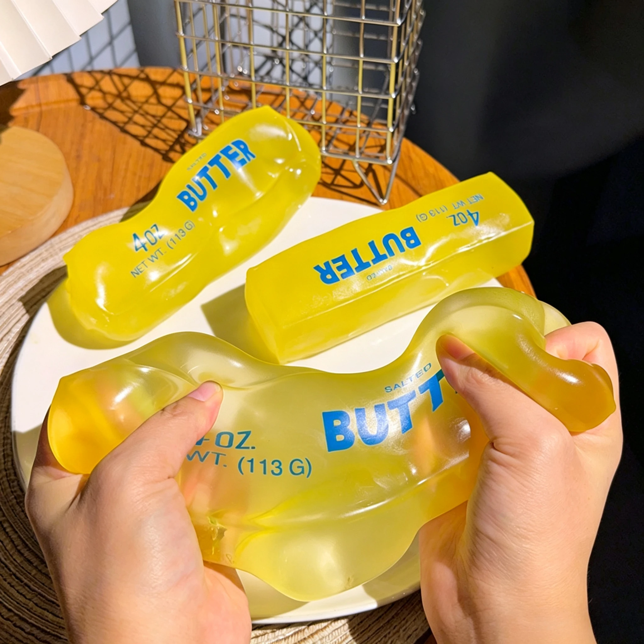 Nouveau jouet anti-stress en forme de barre de beurre, rempli de vaseline, en forme de bâton de fromage, pour la relaxation des mains, idéal comme cadeau.
