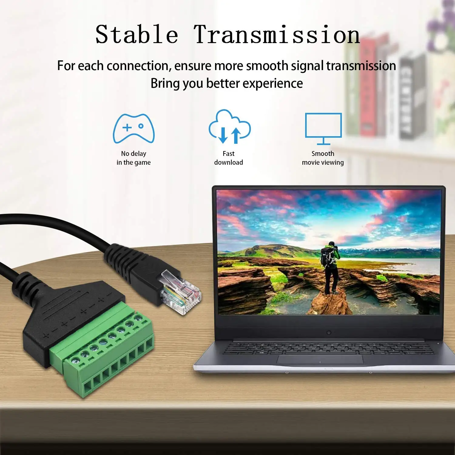20cm RJ45 to Screw Terminal Block 8p Connector Ethernet Crystal Head Male to 8 pin Screw Terminal Network Adapter for CCTV DVR