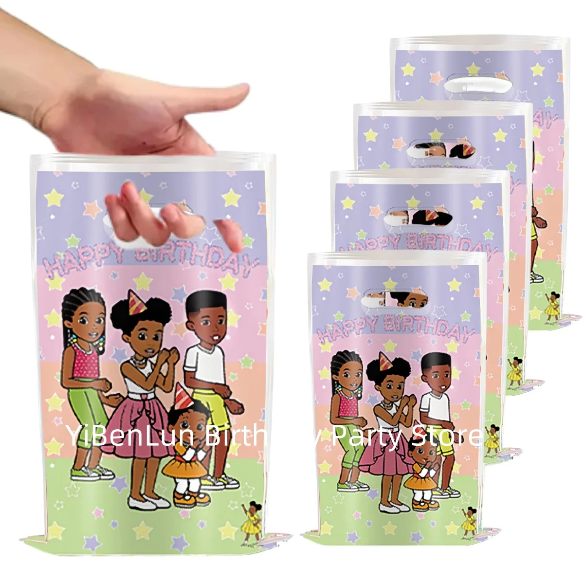 Gracies Corner Gift Bags Birthday Party Decor  Black Girl Goody Biscuit Package Candy Bag Baby Shower Kids Gift Party Supplies