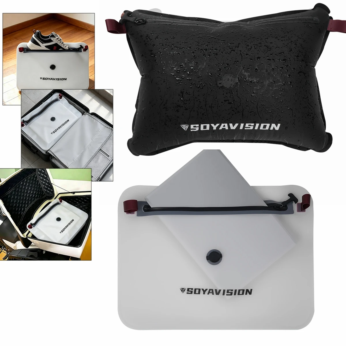 SOYAVISIO TPU Vacuum Storage Bags Waterproof Travel Flight Bag Durable Tear-Resistant Compression Seal Cube for Clothes / Shoes