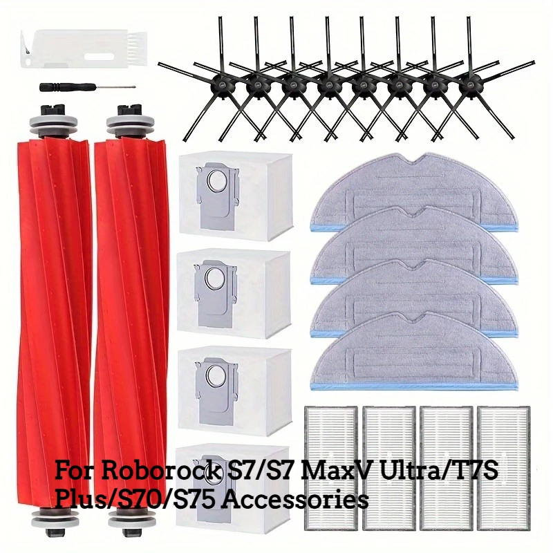 Replacement Accessory Kit For Roborock Vacuum Cleaners S7/S7 MaxV Ultra/T7S Plus/S70/S75