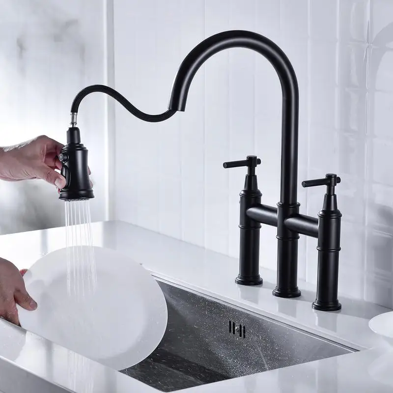 

Pull-Down Kitchen Faucet with Spot Finish and Flexible Sprayhead