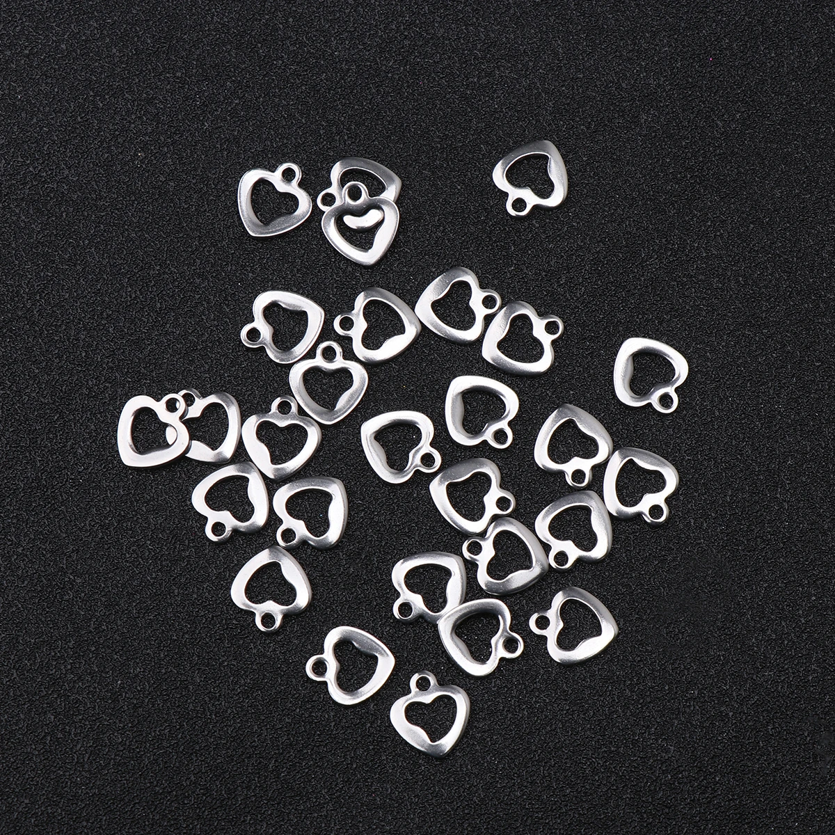

50pcs Heart Pendant Charm DIY Accessories for Necklace Bracelet Earrings Jewelry Making Crafts Project Decorations