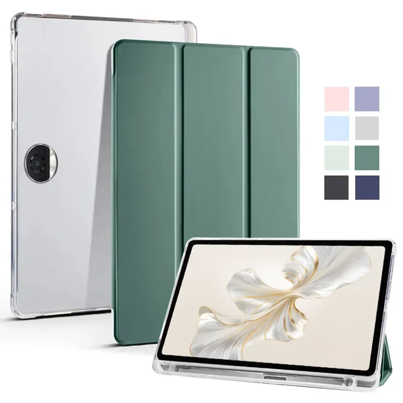 GEFENIS Coque For Honor Pad 9 Case With Pen Holder Trifold PU Leather Soft Back Stand Tablet Funda For Honor Pad 9 12.1 Inch Cas