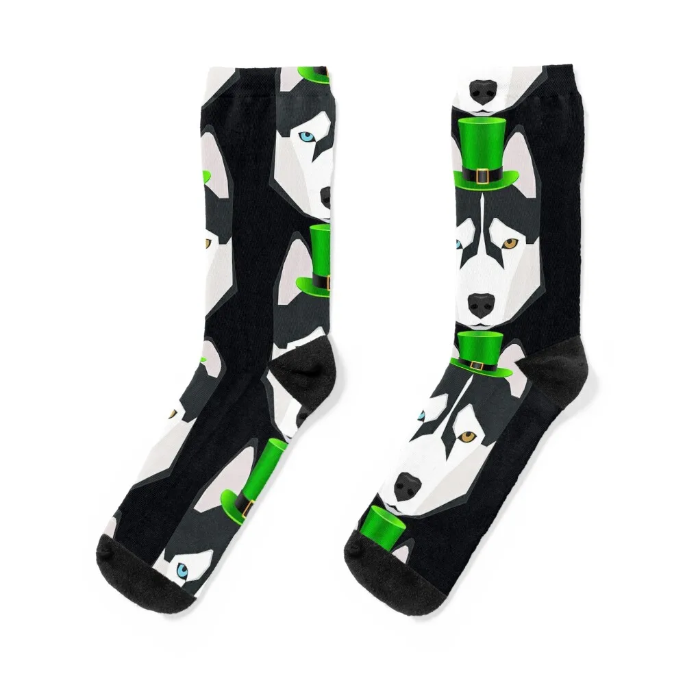 Cool St Patrick_s Husky Shirt for Husky Dogs Lovers Owners Socks custom sports hip hop Socks Girl Men's