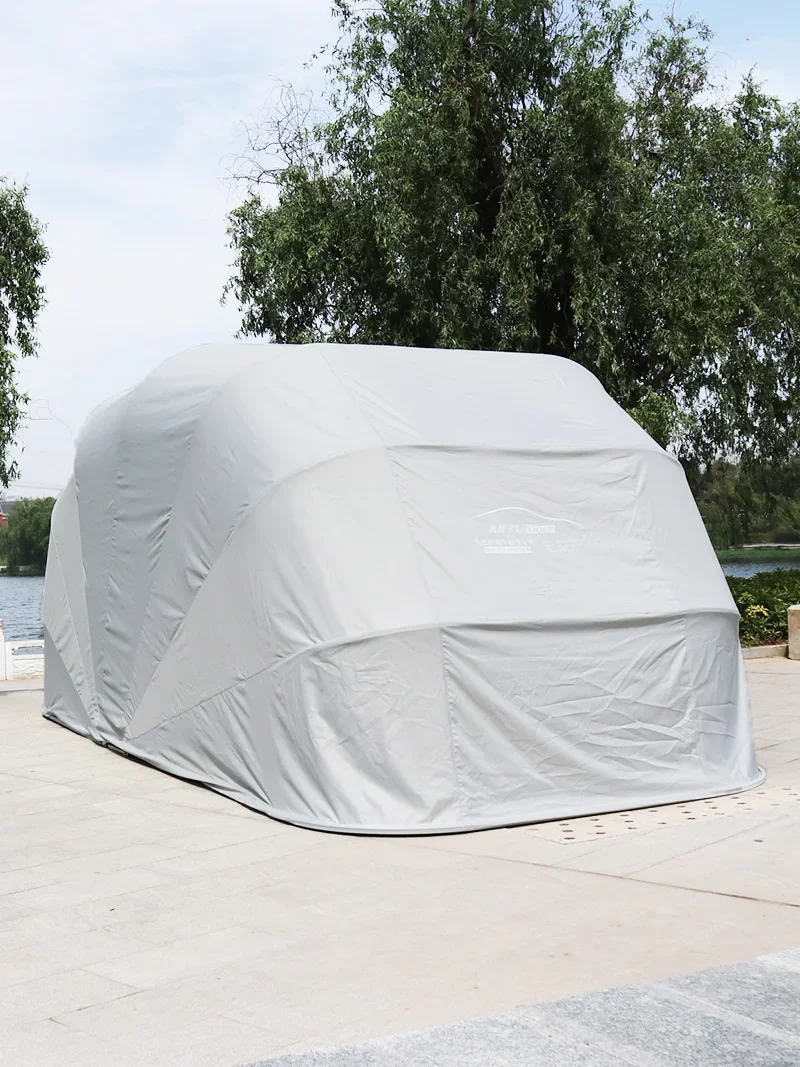 Semi-automatic mobile folding telescopic garage sunscreen flame retardant car parking shed thickened cotton thermal cover