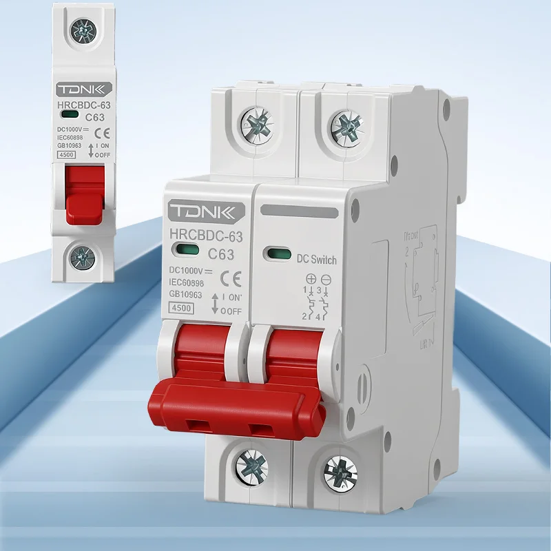 Immagine 6: Interruttore Automatico Miniatura TDNK DC 1P/2P 6A-63A MCB con Protezione da Sovraccarico e Cortocircuito, Interruttore Automatico per Guida DIN per Sistemi Solari Fotovoltaici