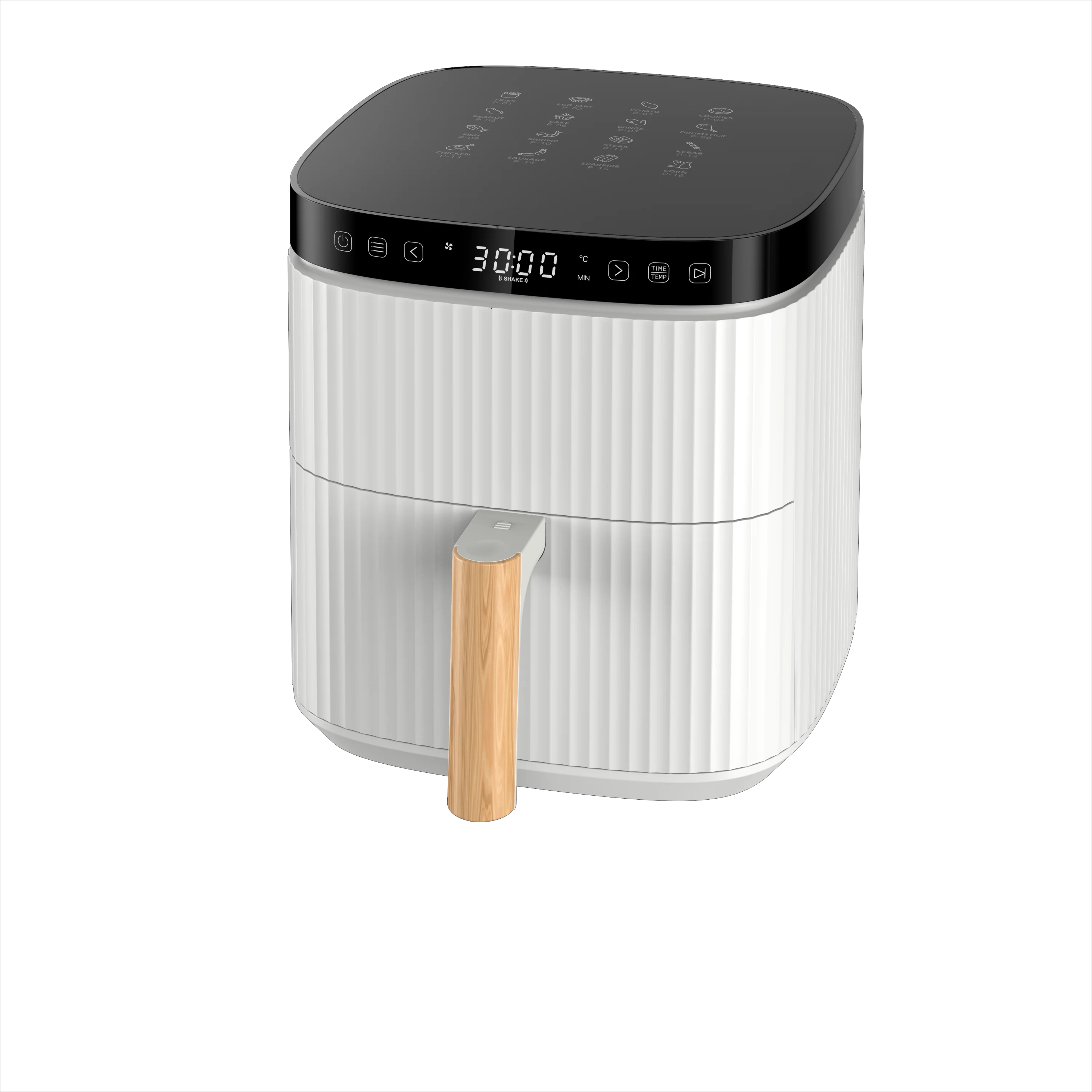 مقلاة هوائية بتصميم عصري لعام 2025 - مقلاة هوائية كهربائية احترافية باللون الأبيض مع وظيفة الإيقاف التلقائي