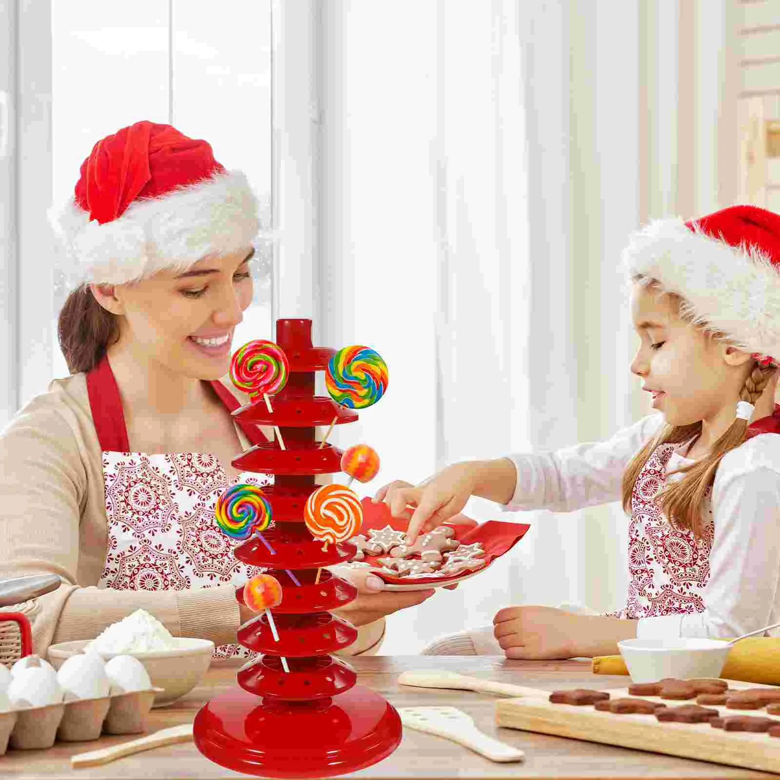 Lollipop Display Stand Tiered Holder Tabletop Rack Desktop Paper Cup Attractive Multi-layer Pp Sticks for Cake Pops Plastic