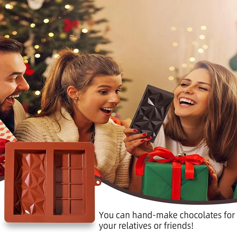 Large Thick Silicone Chocolate Bar Rectangular Food Grade Silicone Baking Mold DIY Kitchen