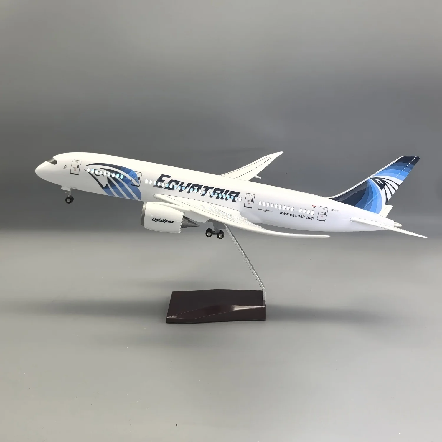 

B787 Airplane Model 47CM Scale Aircraft B787 Egypt Resin Collection With LED Lights Display for Collected Gift By Aviation