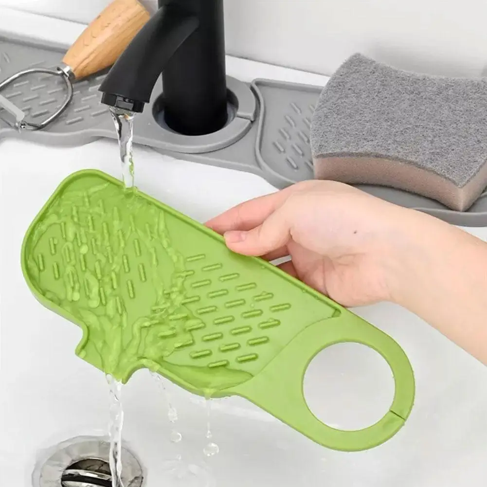 Faucet Absorbent Mat Silicon Kitchen Sink Splash Guard Drain Pad Water Splash Catcher Mats Countertop Protector Kitchen Gadgets