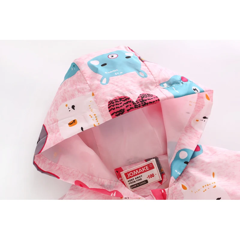 Spring Summer Fashion Printed Kids Windbreaker Coats For Girls Boys Jacket Hooded Children\'s Outerwear Clothing 2 3 4 5 6 Years