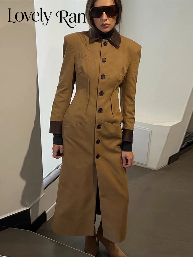 Chic Women Jacket Lapel Full Sleeve Single Breasted Pockets Long Sleeve Fitting Female Coat Fashion Lady Streetwear Commute 2026