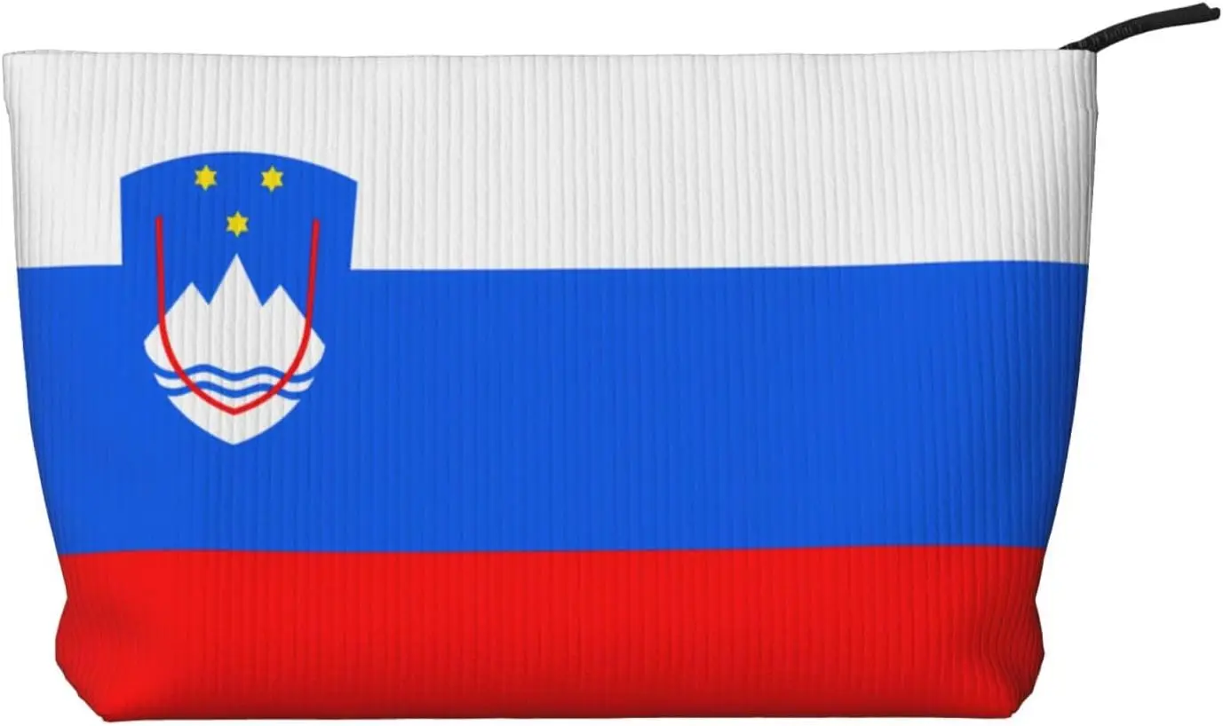 

Flag of Slovenia Corduroy cosmetic bag, suitable for travel and daily use, Sturdy Lining, Ensures Longevity