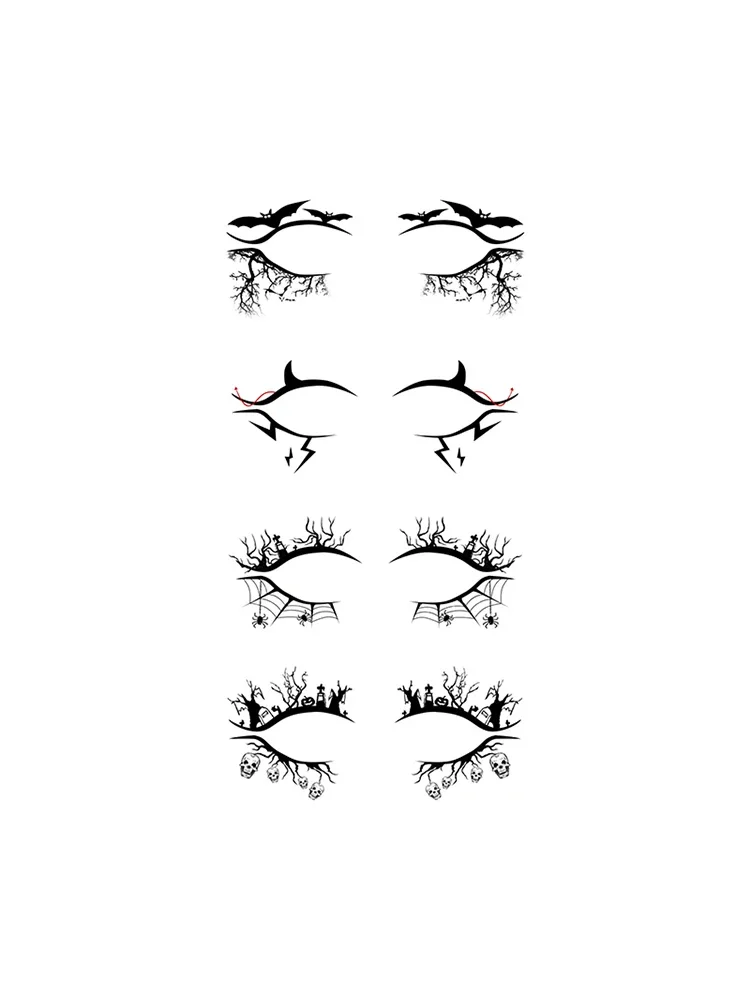 Halloween Eye Spider Web Tattoo Halloween Makeup Eye Temporary Tattoo Facial Face Transfer Sticker Beauty Supply For Party, Danc