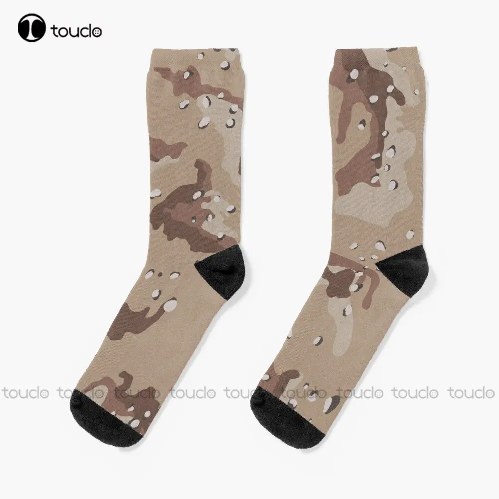 

Desert Camouflage Socks Usa Socks Personalized Custom Unisex Adult Teen Youth Socks Custom Gift 360° Digital Print Streetwear