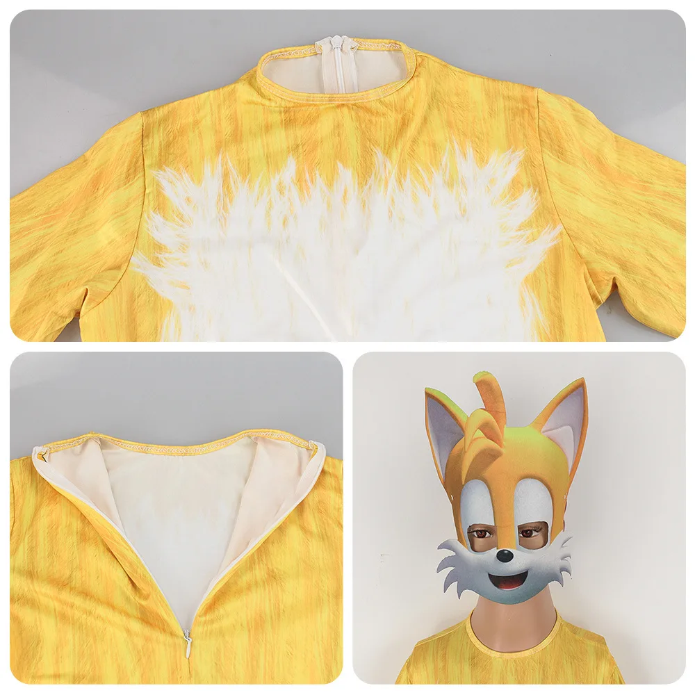 Jumpsuit Cosplay Halloween Kinderfeest Carnaval Anime Spelkleding met masker