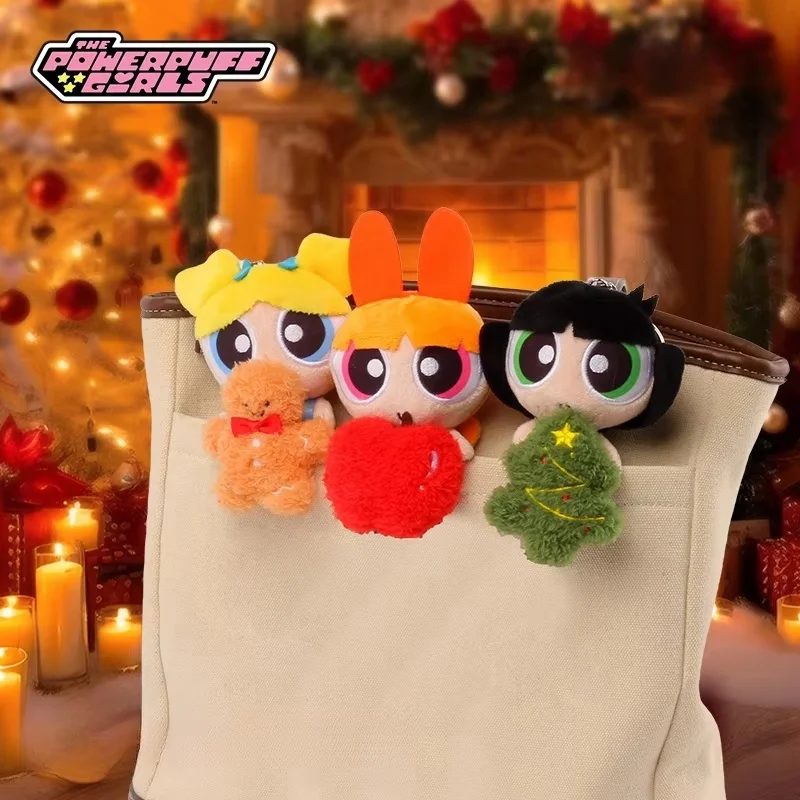 

The Powerpuff Girls Christmas Plush Pendant Computer Screen Objects/Artifacts/Curios For Display Bag Ornaments Girl Friend Gift
