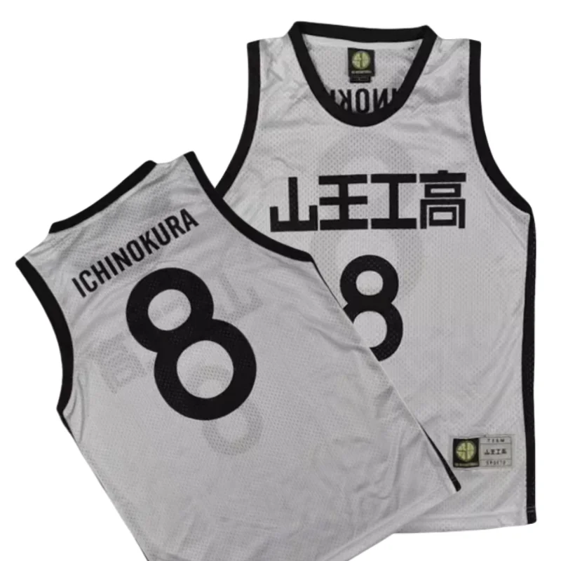 

Anime Slam Dunk Akita SANNOH #8 Ichinokura Satoshi Basketball Jersey Cosplay Mens Shirt White Tops