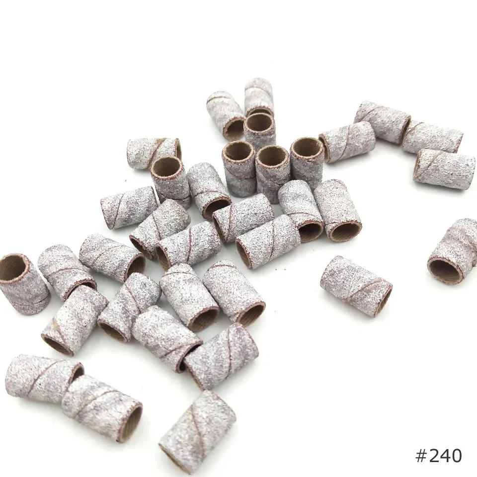 Hytoos-ペディキュアおよびペディキュアツール用の白いサンディングバンド、電気ドリルアクセサリー、研磨ツール、80 #、150 #、240 # 、100個。