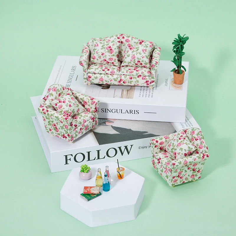 1PC casa delle bambole mini divano in stile europeo modello casa delle bambole mini accessori per la decorazione dei mobili