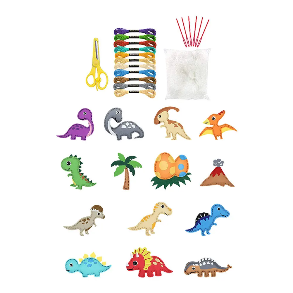 

1 set 1 Set Of Felt Dinosaur Hanging Decor Diy Craft Kit For Educational Play Home Party Indoor Scene Layout Cute