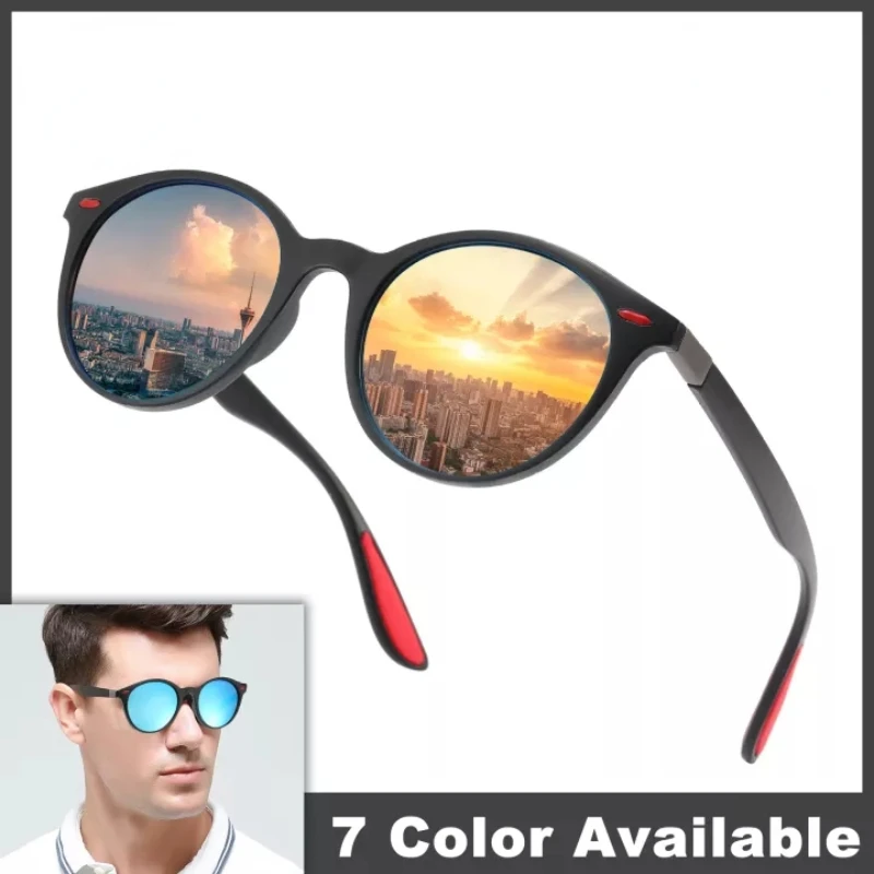 

2022 Polarized Sunglasses for Men Summer Vintage Round Sun Glasses Male Luxury Brand Design Anti Reflective Driving Goggle UV400