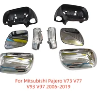 Para Mitsubishi Pajero V73 V77 V93 V97 2006-2019 Cubierta de Espejo Retrovisor Izquierdo y Derecho con Marco y Soporte Inferior para Luz de Señal de Giro