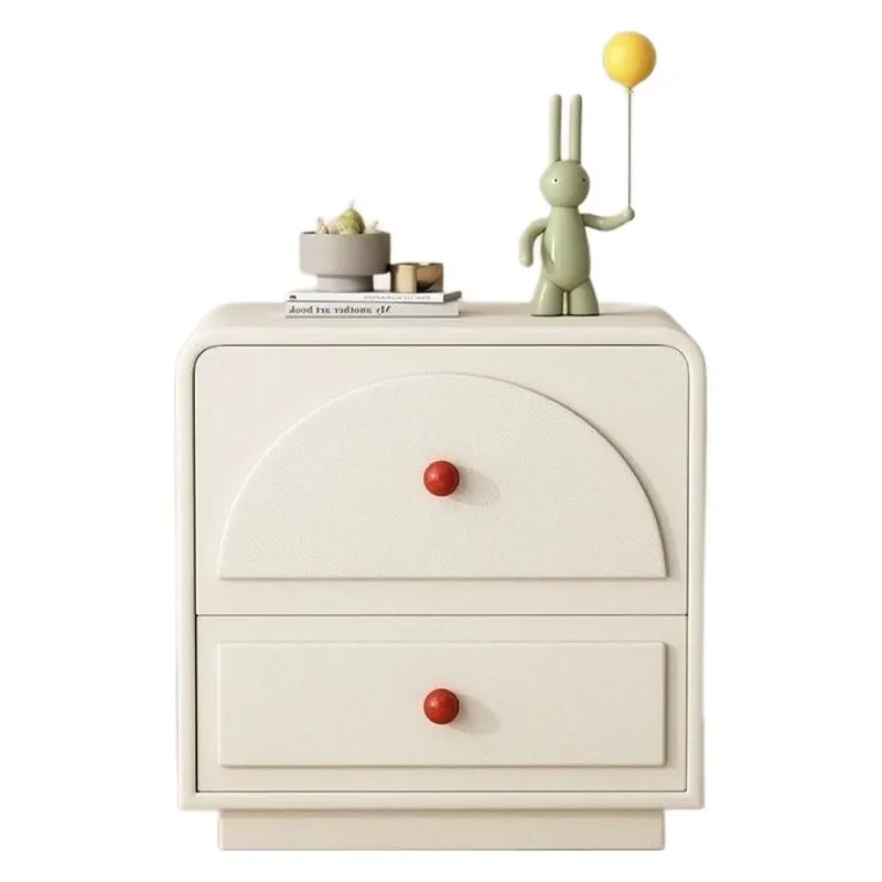 

Cream wind children's room bedside table, all solid wood simple and modern, new bedroom bedside table, free installation locker