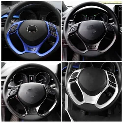 Accessories Car Steering Wheel Button Panel Decoration Frame Cover Sticker For Toyota C-HR CHR 2017 2018 2019 2020