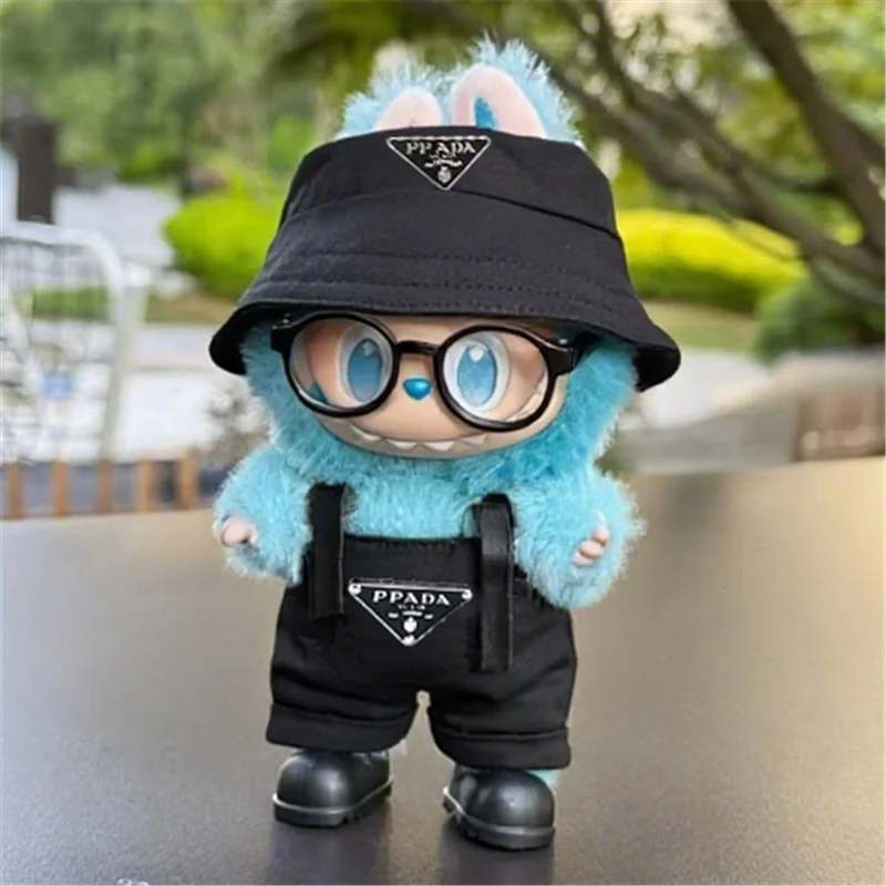 Ropa para muñeca Labubu de 15 y 17cm, traje, sombrero, bolsa, ropa básica, conjunto de zapatos y gafas, accesorios DIY, juego de fiesta sentado, Juguetes