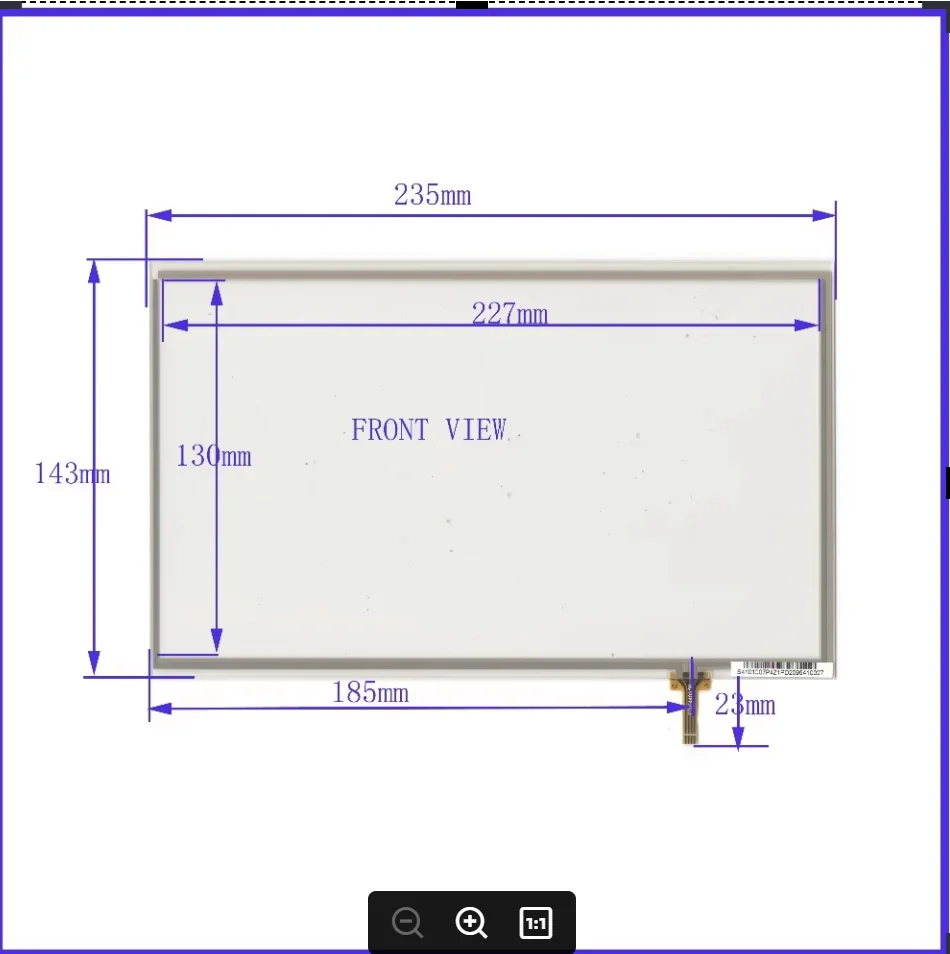 

ZhiYuSun 10.4 inch Touch Screen 235mm*143mm 4 wire resistive FOR TABLE for laptop TT02440A50 S4101C07P421PD2095410027