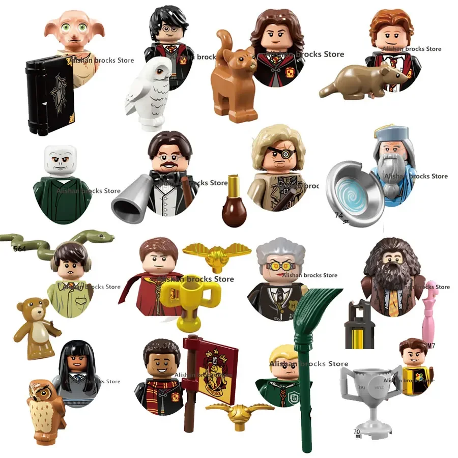 WM6040 WM6041 WM6045 WM6059 Anime Harri Bricks Potters Mini Action Toy Figures Building Blocks Kids Assembly Toys Birthday Gifts